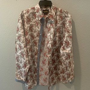 Men's CREMIEUX PREMIUM DENIM Multi-Colors Paisley Cotton Shirt Size - Large